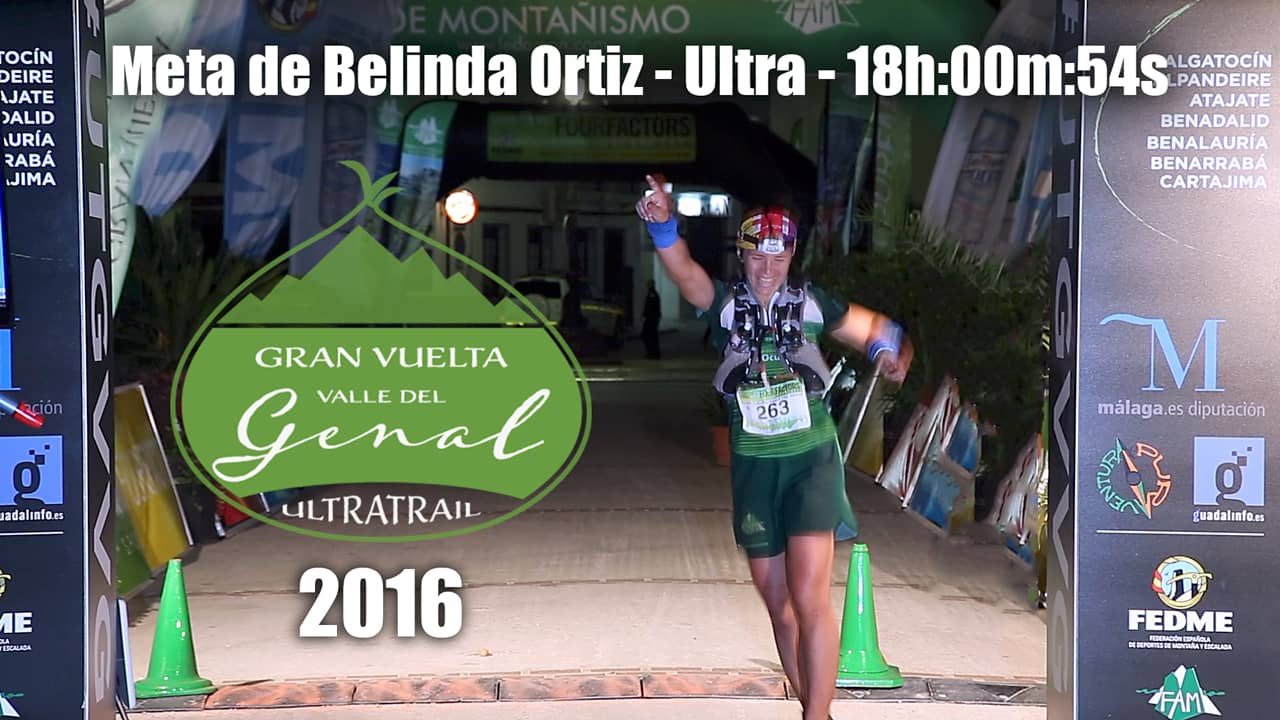 Llegada a meta de Belinda Ortiz (Modalidad Ultra) – Gran Vuelta Valle del Genal 2016